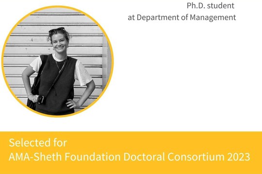Ph.D. student in Management at DISA selected to participate in the AMA Sheth Doctoral Consortium